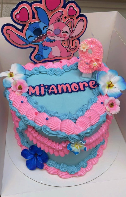 Stitch & Angel Inspired Cake Topper