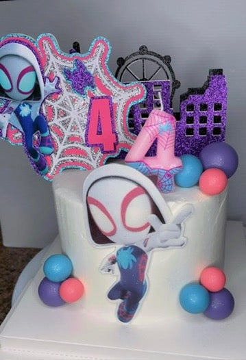 Ghost Spider Inspired Cake Topper