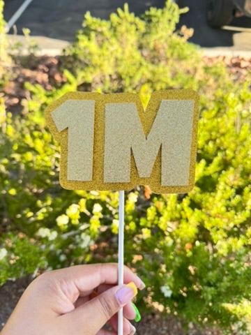1 Million Mile Stone Cake Topper