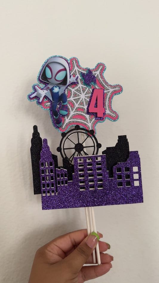 Ghost Spider Inspired Cake Topper