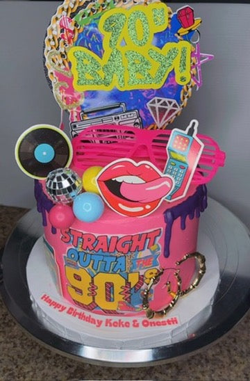 90s Style Cake Topper