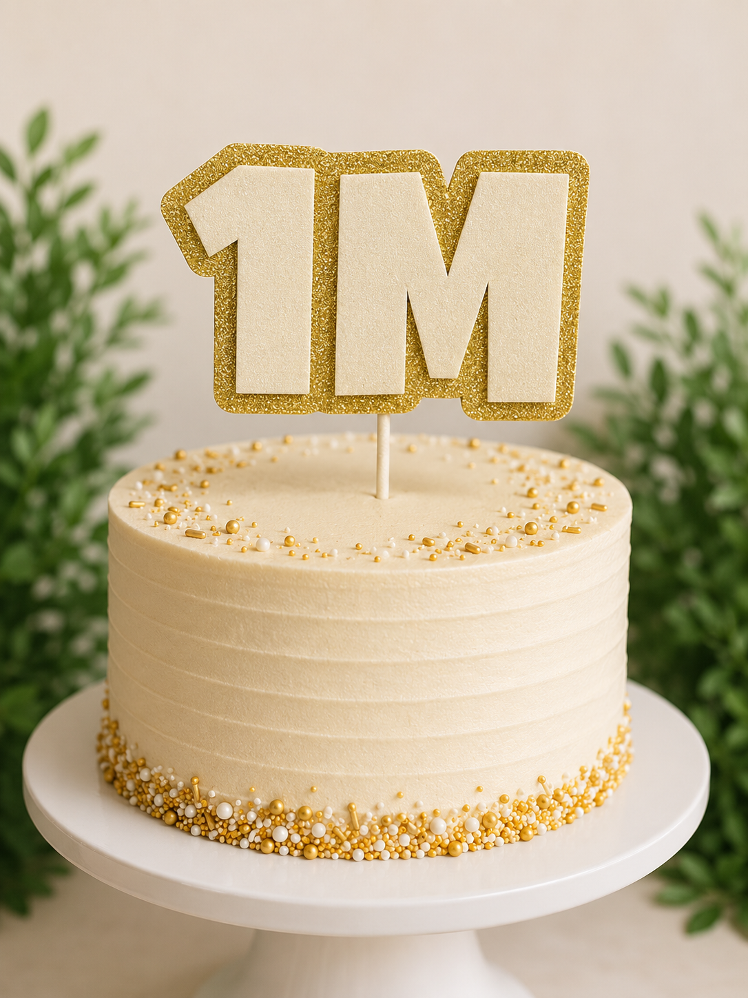 1 Million Mile Stone Cake Topper