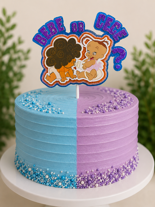Gender Reveal Bebe or Cece Cake Topper